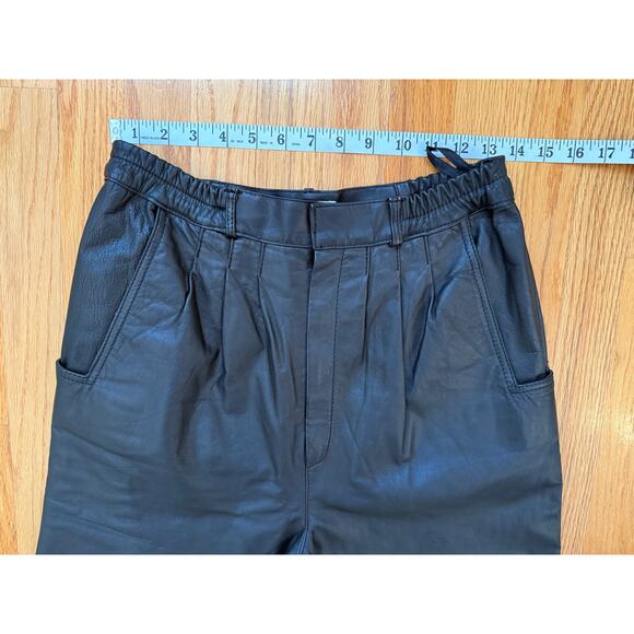 Diversity vintage leather pant size 8 Black Pleated 100% genuine leather pants - Picture 5 of 12